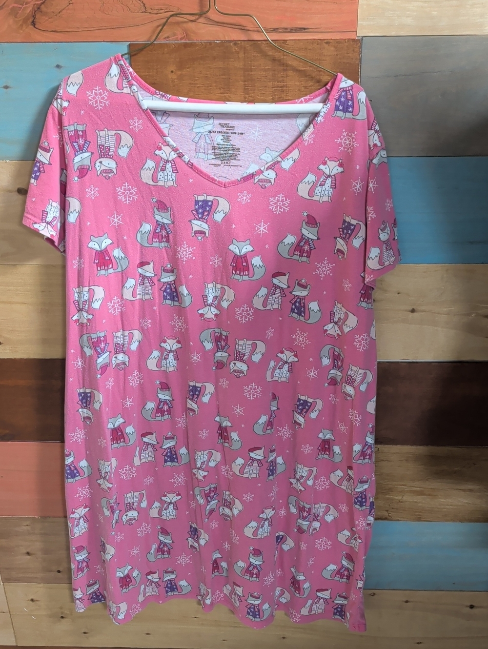 Secret Treasures Pink Fox Print Nightgown